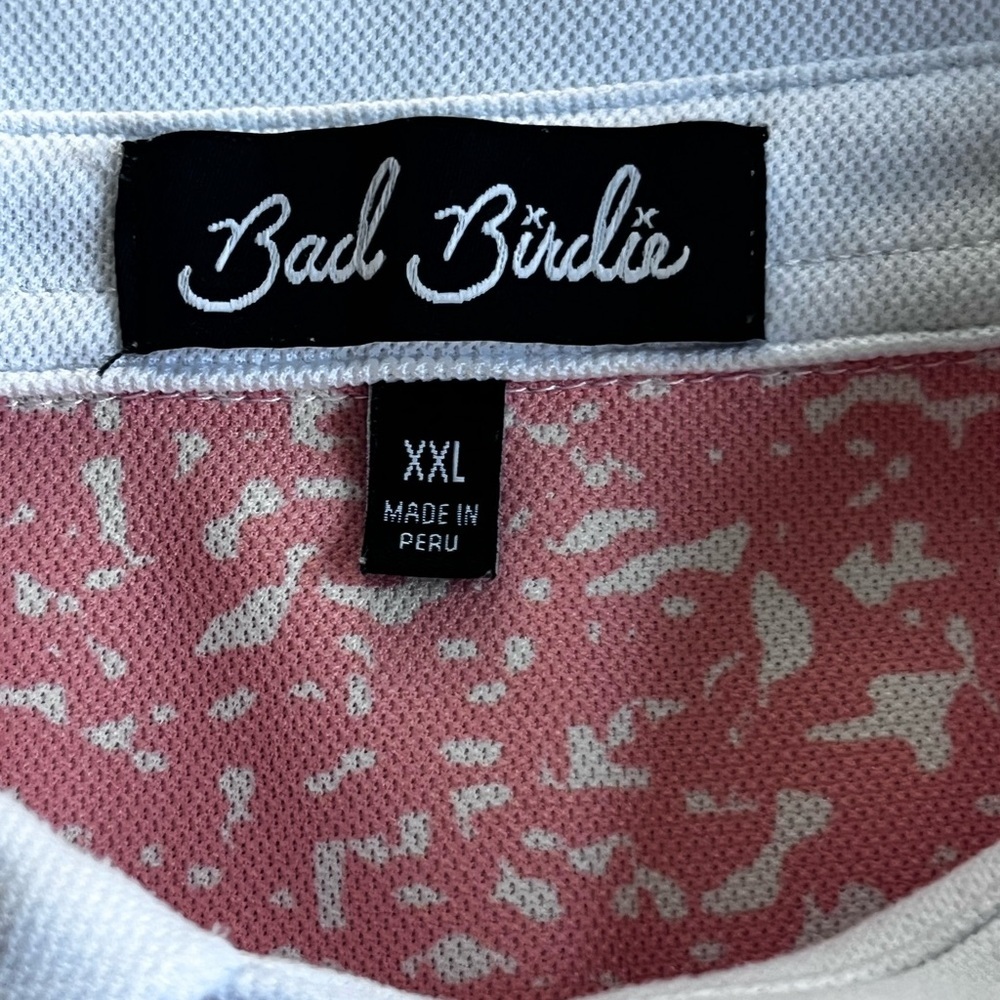 Bad Birdie men’s polo XXL Peach with all over splatter print - Picture 6 of 10
